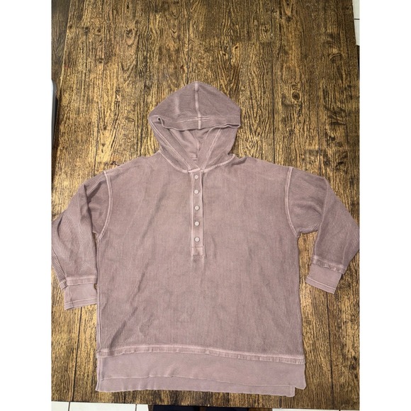 aerie Sweaters - Aerie oversized Henley brown button sweater S